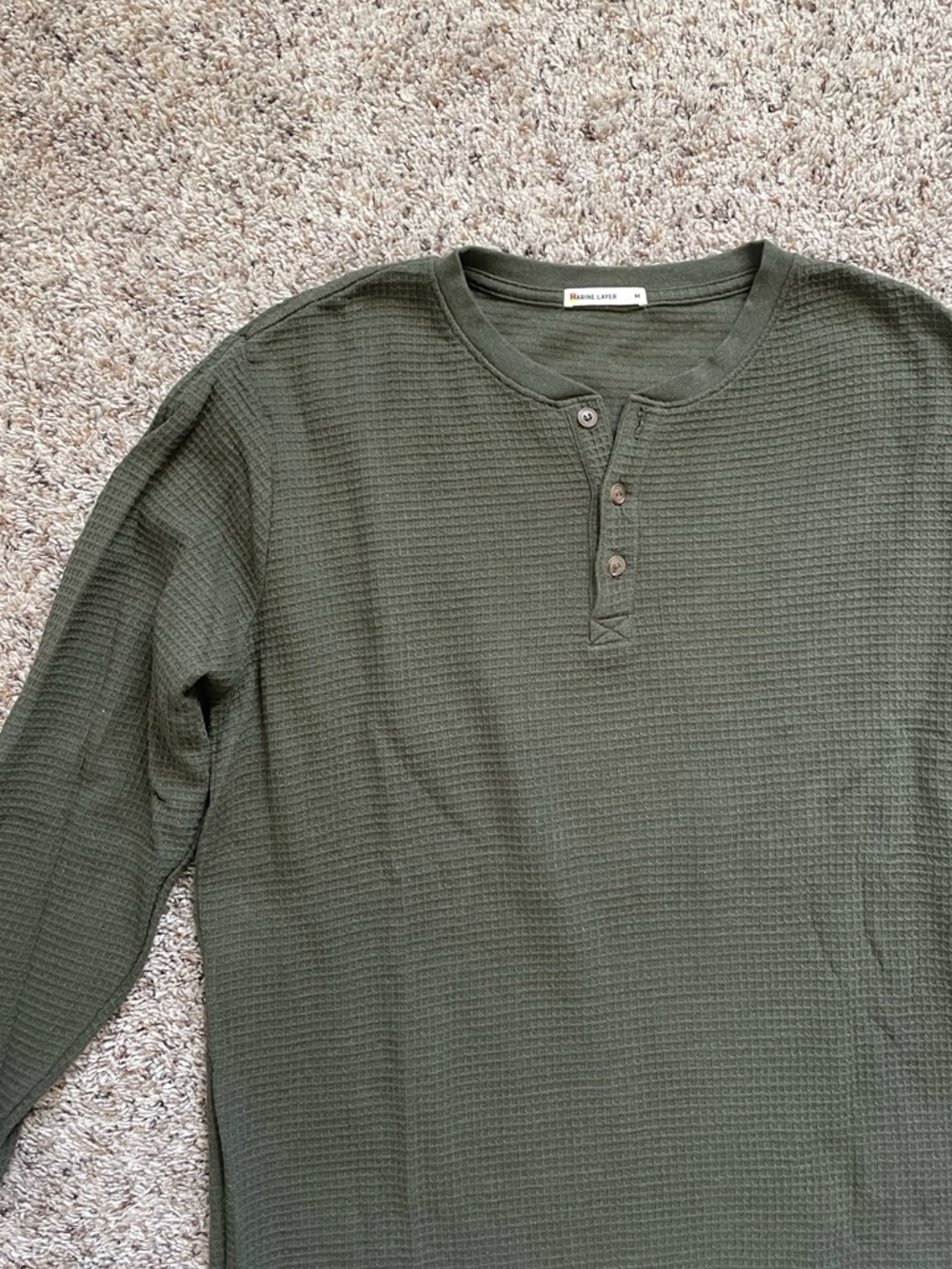 Marine Layer Waffle Henley Long Sleeve Tee